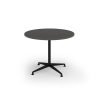 Loft circular dining table 1000dia black frame onyx grey top - LTDC10-K-OG