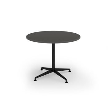 Loft circular dining table 1000dia black frame onyx grey top - LTDC10-K-OG