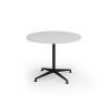 Loft circular dining table 1000dia black frame White Top - LTDC10-K-WH