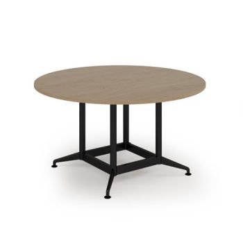 Loft table 1400dia black frame and Kendal Oak Top - LTDC14-K-KO