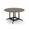 Loft table 1400dia black frame and Nebraska Oak Top - LTDC14-K-NO