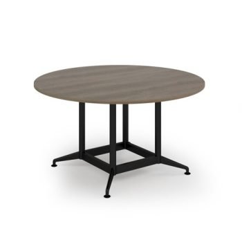 Loft table 1400dia black frame and Nebraska Oak Top - LTDC14-K-NO