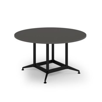 Loft table 1400dia black frame and onyx grey top - LTDC14-K-OG