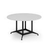 Loft table 1400dia black frame and White Top - LTDC14-K-WH