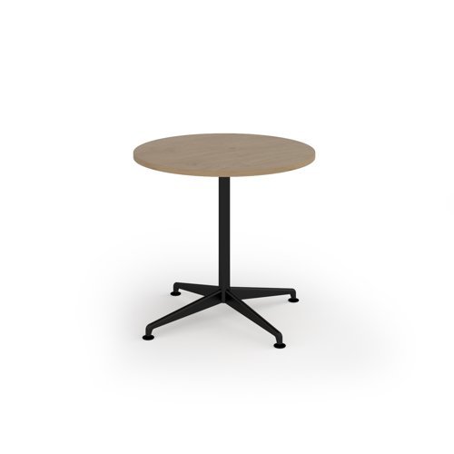 Loft circular dining table 800dia black frame Kendal Oak Top - LTDC8-K-KO