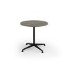 Loft circular dining table 800dia black frame Nebraska grey top - LTDC8-K-NO