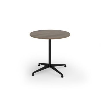 Loft circular dining table 800dia black frame Nebraska grey top - LTDC8-K-NO