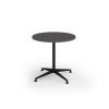 Loft circular dining table 800dia black frame onyx grey top - LTDC8-K-OG