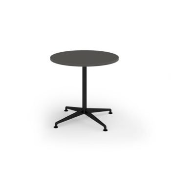 Loft circular dining table 800dia black frame onyx grey top - LTDC8-K-OG