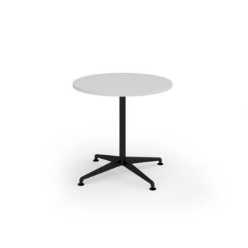 Loft circular dining table 800dia black frame White Top - LTDC8-K-WH