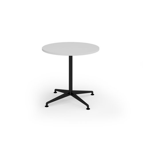 Loft circular dining table 800dia black frame White Top - LTDC8-K-WH