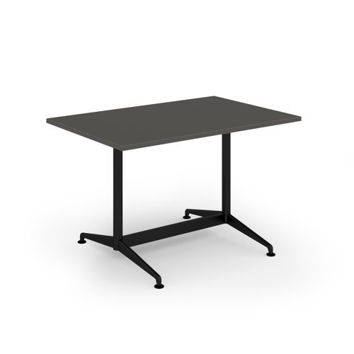 Loft dining table 1200w x 800d black frame and onyx grey top - LTDR128-K-OG