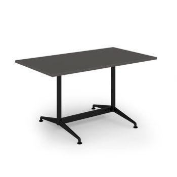 Loft dining table 1400w x 800d black frame and onyx grey top - LTDR148-K-OG