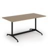 Loft dining table 1600w x 800d black frame and Kendal Oak Top - LTDR168-K-KO