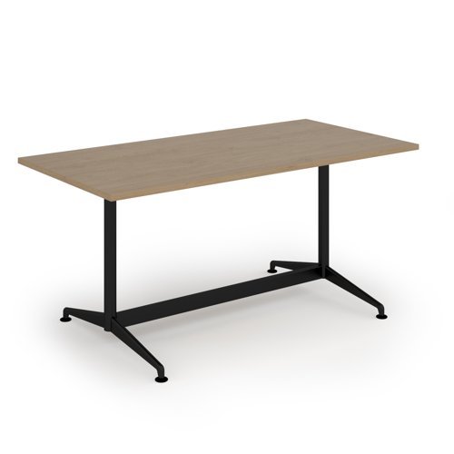 Loft dining table 1600w x 800d black frame and Kendal Oak Top - LTDR168-K-KO
