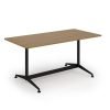 Loft dining table 1600w x 800d black frame and Oak Top - LTDR168-K-O