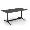 Loft dining table 1600w x 800d black frame and onyx grey top - LTDR168-K-OG