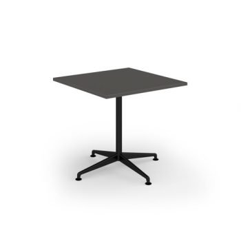 Loft dining table 800w x 800d black frame and onyx grey top - LTDR88-K-OG