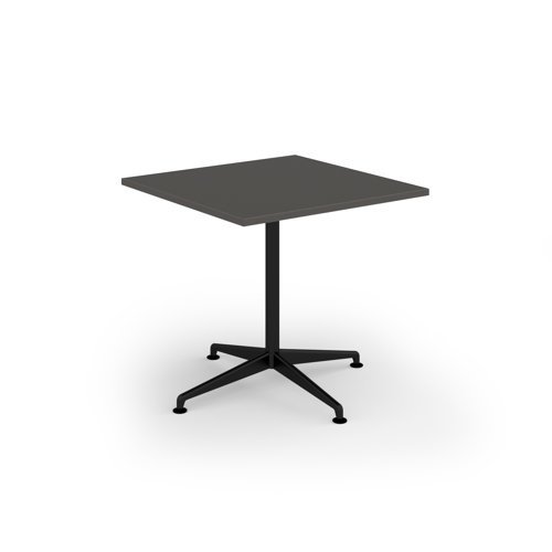 Loft dining table 800w x 800d black frame and onyx grey top - LTDR88-K-OG