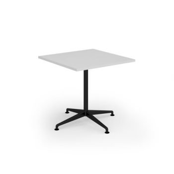 Loft dining table 800w x 800d black frame and White Top - LTDR88-K-WH