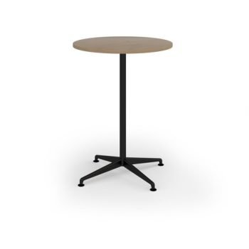 Loft circular poseur table 800dia black frame Kendal Oak Top - LTPC8-K-KO