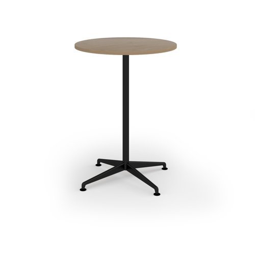 Loft circular poseur table 800dia black frame Kendal Oak Top - LTPC8-K-KO