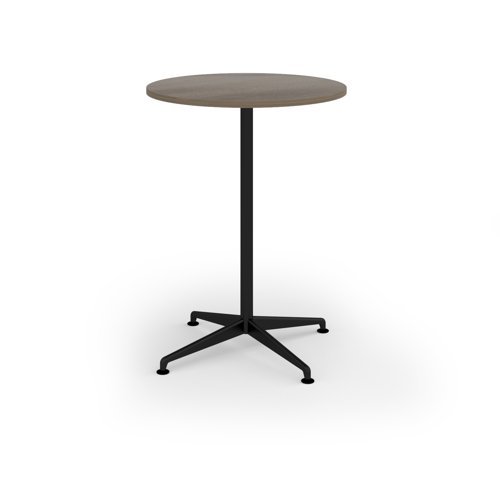 Loft circular poseur table 800dia black frame Nebraska grey top - LTPC8-K-NO