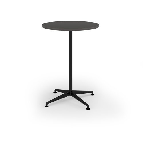 Loft circular poseur table 800dia black frame onyx grey top - LTPC8-K-OG