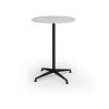 Loft circular poseur table 800dia black frame White Top - LTPC8-K-WH