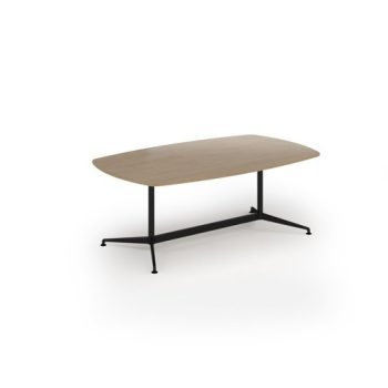Loft barrel table 2000w x 1200d black frame and Kendal Oak Top - LTW2012-K-KO