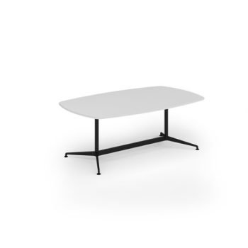 Loft barrel table 2000w x 1200d black frame and White Top - LTW2012-K-WH
