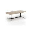 Loft barrel table 2400w x 1200d black frame and Kendal Oak Top - LTW2412-K-KO