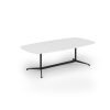 Loft barrel table 2400w x 1200d black frame and White Top - LTW2412-K-WH