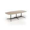 Loft barrel table 2600w x 1200d black frame and Kendal Oak Top - LTW2612-K-KO