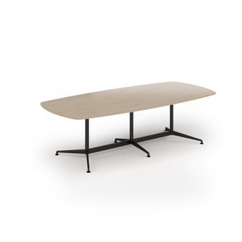 Loft barrel table 2600w x 1200d black frame and Kendal Oak Top - LTW2612-K-KO