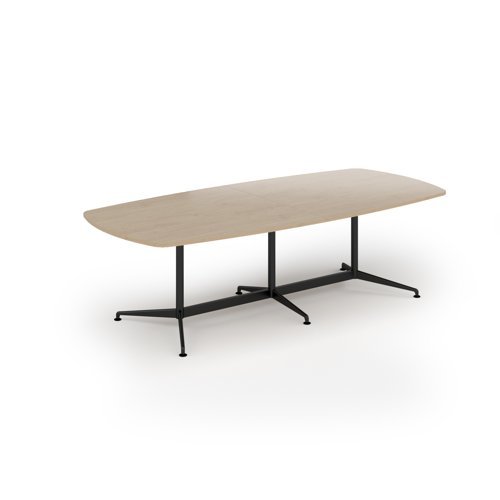 Loft barrel table 2600w x 1200d black frame and Kendal Oak Top - LTW2612-K-KO
