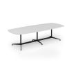 Loft barrel table 3000w x 1200d black frame and White Top - LTW3012-K-WH