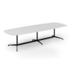 Loft barrel table 3400w x 1200d black frame and White Top - LTW3412-K-WH