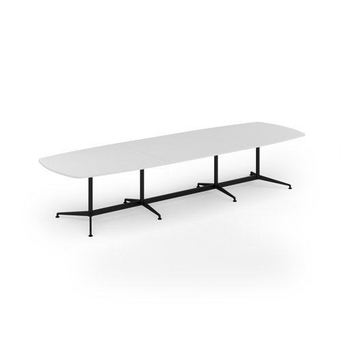 Loft barrel table 3800w x 1200d black frame and White Top - LTW3812-K-WH