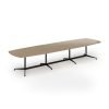 Loft barrel table 4200w x 1200d black frame and Kendal Oak Top - LTW4212-K-KO