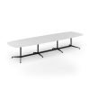 Loft barrel table 4200w x 1200d black frame and White Top - LTW4212-K-WH