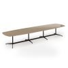 Loft barrel table 4600w x 1200d black frame and Kendal Oak Top - LTW4612-K-KO