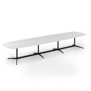 Loft barrel table 4600w x 1200d black frame and White Top - LTW4612-K-WH