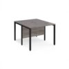 Maestro 25 back to back straight desks 1000mm x 1200mm - black bench leg frame Grey Oak Top - MB1012BKGO