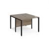 Maestro 25 back to back straight desks 1000mm x 1200mm - black bench leg frame Nebraska Oak Top - MB1012BKNO