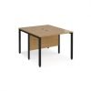 Maestro 25 back to back straight desks 1000mm x 1200mm - black bench leg frame Oak Top - MB1012BKO