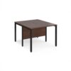 Maestro 25 back to back straight desks 1000mm x 1200mm - black bench leg frame Walnut top - MB1012BKW