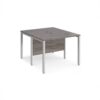 Maestro 25 back to back straight desks 1000mm x 1200mm - silver bench leg frame Grey Oak Top - MB1012BSGO