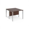 Maestro 25 back to back straight desks 1000mm x 1200mm - silver bench leg frame Walnut top - MB1012BSW
