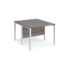 Maestro 25 back to back straight desks 1000mm x 1200mm - white bench leg frame Grey Oak Top - MB1012BWHGO